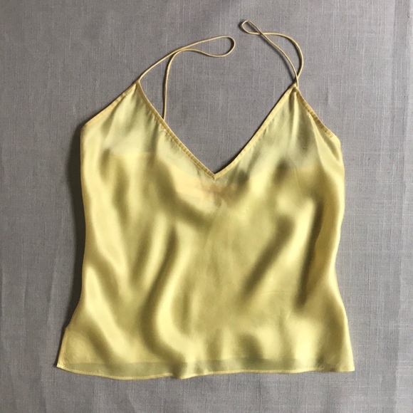 yellow satin cami top